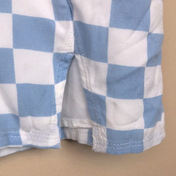 NWT Abercrombie Kids Big Girls’ Blue White Checkered Small Front Slit Mini Skirt - Picture 2 of 8